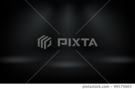 Deep black room with three projectors. 3d vector premium showcase for display products Deep black room with three projectors. 3d vector premium showcase for display products 99579865