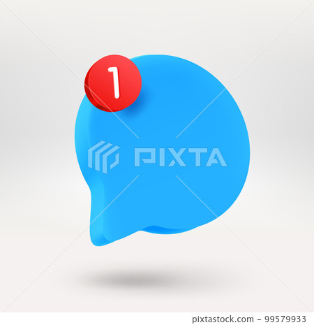 Mobile or web application icon with new message notification Mobile or web application icon with new message notification 99579933