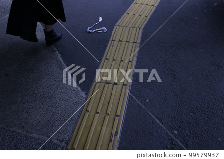 冬季/早春道路人行道和触覺塊 冬季/早春道路人行道和触覺塊 99579937