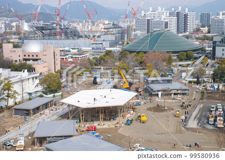 Hiroshima Gate Park Plaza and HIROSHIMA Stadium Park under construction in Hiroshima <February 2023> Hiroshima Gate Park Plaza and HIROSHIMA Stadium Park under construction in Hiroshima <February 2023> 99580936