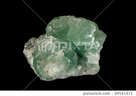 Macro mineral stone quartz fluorite black background 99581471