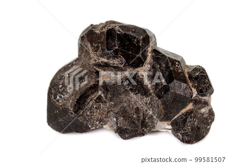 macro mineral stone  Garnet, on a white background 99581507