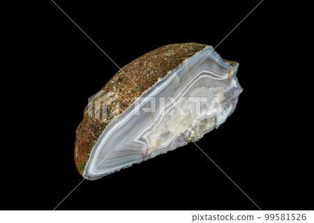 macro stone mineral agate on black background 99581526