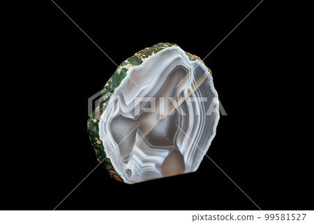 macro stone mineral agate on black background 99581527