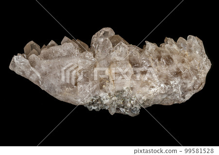 macro stone mineral Quartz on a black background 99581528