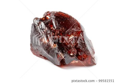 Macro mineral stone Garnet Spessartine on a white background Macro mineral stone Garnet Spessartine on a white background 99581551