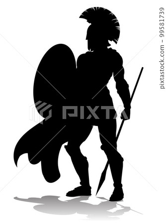 Spartan Silhouette Gladiator Trojan Greek Warrior 99581739