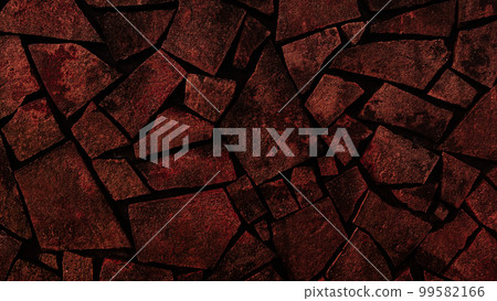 Background image of a dark, dark reddish-brown, rough, irregular stone surface 99582166