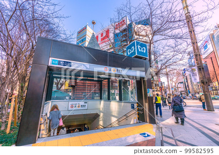 Tokyo cityscape in Japan View of Ginza station in front of Sukiyabashi crossing and direction of Ginza 4-chome 99582595