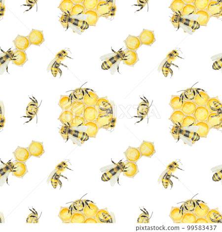 Watercolor hand drawn bee isolated on white background Watercolor hand drawn bee isolated on white background 99583437