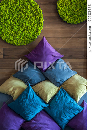 Green decorative soft moss for interior decoration Green decorative soft moss for interior decoration 99583488
