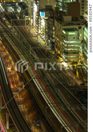 東京夜景火車景觀(汐留附近) 東京夜景火車景觀(汐留附近) 99585447