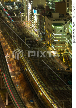 東京夜景火車景觀(汐留附近) 東京夜景火車景觀(汐留附近) 99585448