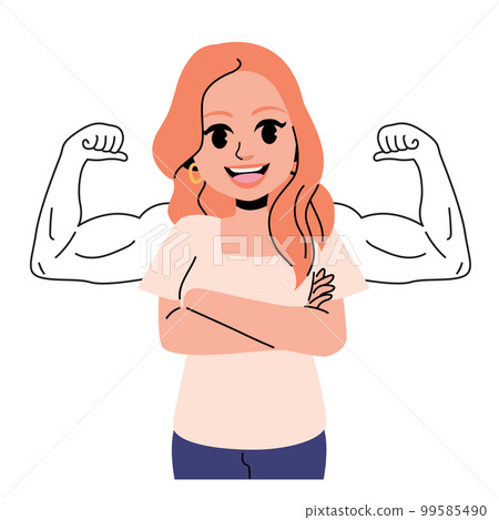 Successful Confident Girl Showing Strength Successful Confident Girl Showing Strength 99585490