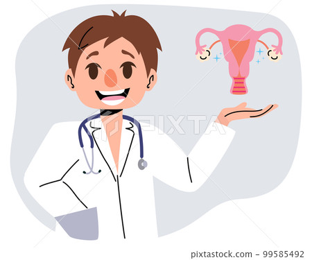 Male Gynecologist Doctor Holding Uterus 99585492