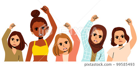 Female Friends Demonstrate Feminism Power Female Friends Demonstrate Feminism Power 99585493