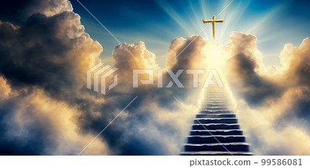 Gate to heaven. Staircase to heaven. gates of heaven that wait after death. Generative AI Gate to heaven. Staircase to heaven. gates of heaven that wait after death. Generative AI 99586081