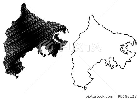 Tierra Bomba island (Republic of Colombia, Cenrtal America, Caribbean islands) map vector illustration, scribble sketch Isla Tierra Bomba map Tierra Bomba island (Republic of Colombia, Cenrtal America, Caribbean islands) map vector illustration, scribble sketch Isla Tierra Bomba map 99586128