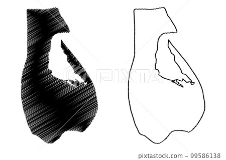 Adele island (Western Australia, Commonwealth of Australia, Indian Ocean) map vector illustration, scribble sketch Adele map 99586138