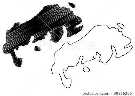 Pate island (Republic of Kenya, Indian Ocean, Lamu Archipelago) map vector illustration, scribble sketch map Pate island (Republic of Kenya, Indian Ocean, Lamu Archipelago) map vector illustration, scribble sketch map 99586290