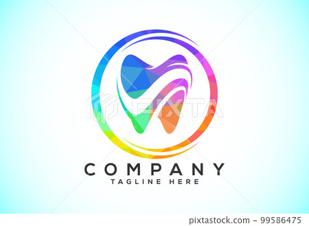 Polygonal tooth dental logo. Low poly style dental clinic logo vector illustration. Polygonal tooth dental logo. Low poly style dental clinic logo vector illustration. 99586475