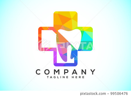 Polygonal tooth dental logo. Low poly style dental clinic logo vector illustration. 99586476