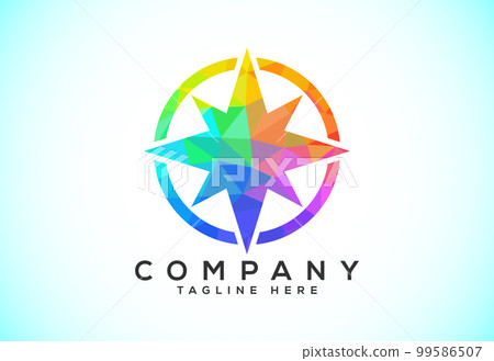 Polygonal Compass Concept Logo Design. Compass Low Poly Logo sign and symbol. Coastal icon Polygonal Compass Concept Logo Design. Compass Low Poly Logo sign and symbol. Coastal icon 99586507