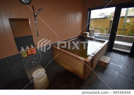 日本, 東北, 岩手縣, 一關市, 世界遺產隱藏的旅館, 溫泉旅館, 露天浴池, 柏樹浴, Kajitsu no Mori 99586846