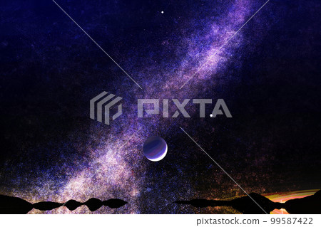 Moon and Venus and Jupiter Moon and Venus and Jupiter 99587422