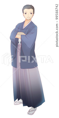 外罩和袴微笑的男人 99588742