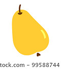 Pear vector icon on white background, flat, cartoon style. For web design and print. 99588744
