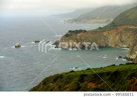 Foggy Big Sur California Pacific Ocean Foggy Big Sur California Pacific Ocean 99588831