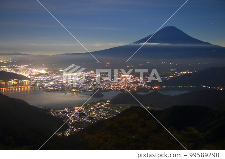 Fuji night view seen from Misaka Mountains 99589290