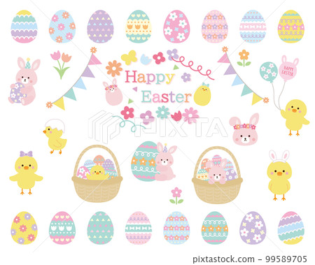 復活節小雞兔可愛插畫素材集 復活節小雞兔可愛插畫素材集 99589705