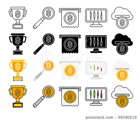 Set of Money and Financial in flat style isolated Set of Money and Financial in flat style isolated 99590819