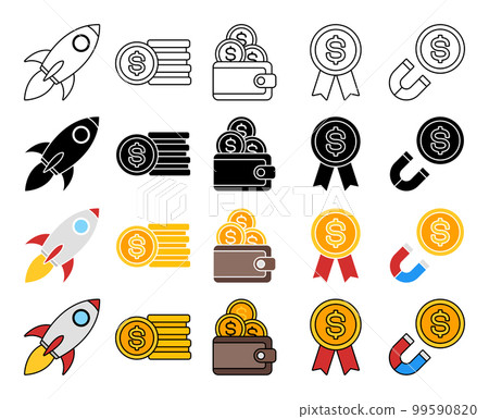 Set of Money and Financial in flat style isolated Set of Money and Financial in flat style isolated 99590820
