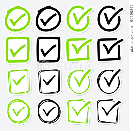 Set of hand drawn Check Mark 99590855