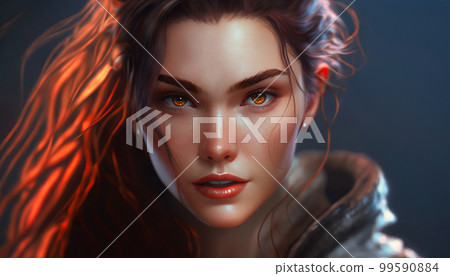 Photorealistic beautiful lady. generative AI 99590884