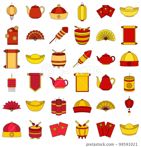 Set of Chinese New Year in flat style Set of Chinese New Year in flat style 99591021