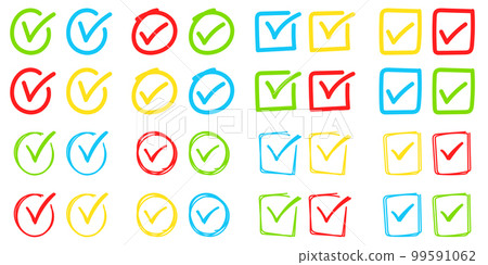 Set of hand drawn Check Mark 99591062