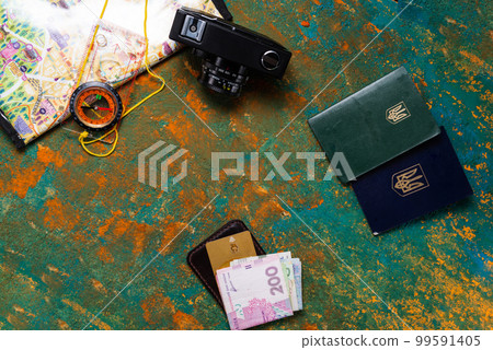 Documents of the conscript to the army. Military ID, passport and money. Mobilization. Gathering for the army. Documents of the conscript to the army. Military ID, passport and money. Mobilization. Gathering for the army. 99591405