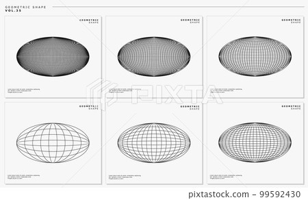 Modern oval line globe logo design template 99592430