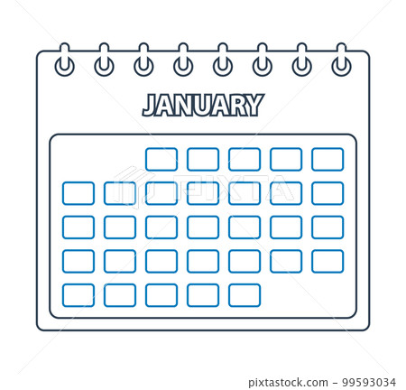 January Calendar line Icon. Editable vector EPS January Calendar line Icon. Editable vector EPS 99593034