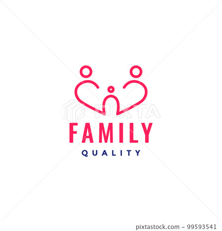 family quality love with children happiness line logo design vector icon illustration template 99593541