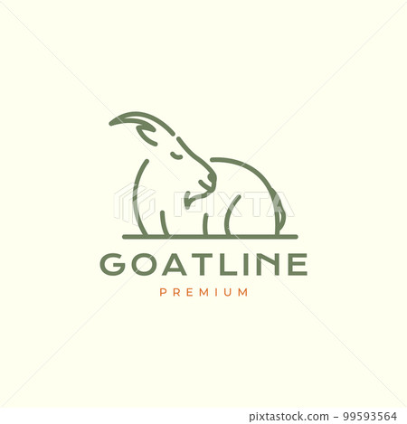 mountain goat long horn sit relax line art minimal logo design vector icon illustration template mountain goat long horn sit relax line art minimal logo design vector icon illustration template 99593564