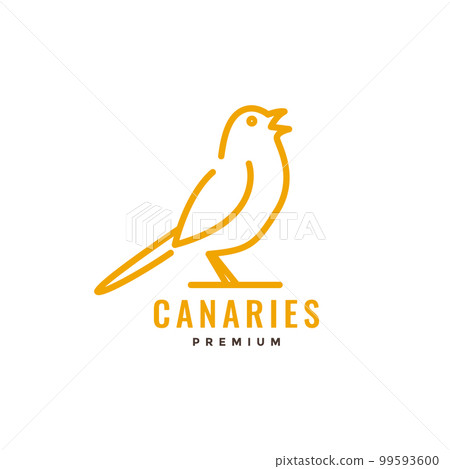 bird canary singing loud long tails lines art minimal logo design vector icon illustration template bird canary singing loud long tails lines art minimal logo design vector icon illustration template 99593600