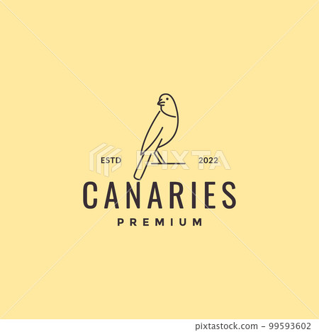 bird canary long tails lines art hipster logo design vector icon illustration template bird canary long tails lines art hipster logo design vector icon illustration template 99593602