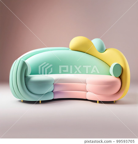 Soft sofa unusual design in pastel colors, creative original design of upholstered furniture Soft sofa unusual design in pastel colors, creative original design of upholstered furniture 99593705