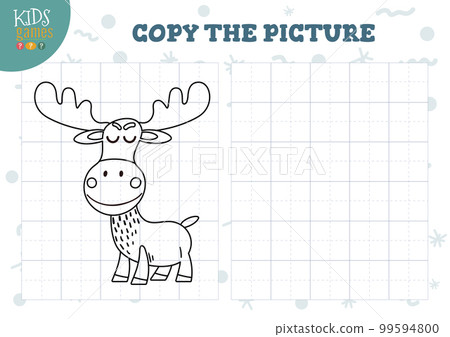 Copy picture vector illustration. Coloring game for preschool and school kids Copy picture vector illustration. Coloring game for preschool and school kids 99594800
