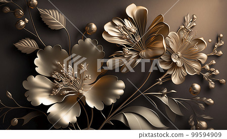 Oil flower painting, botanic print on canvas, greeting card, nature concept. Generated AI. Oil flower painting, botanic print on canvas, greeting card, nature concept. Generated AI. 99594909